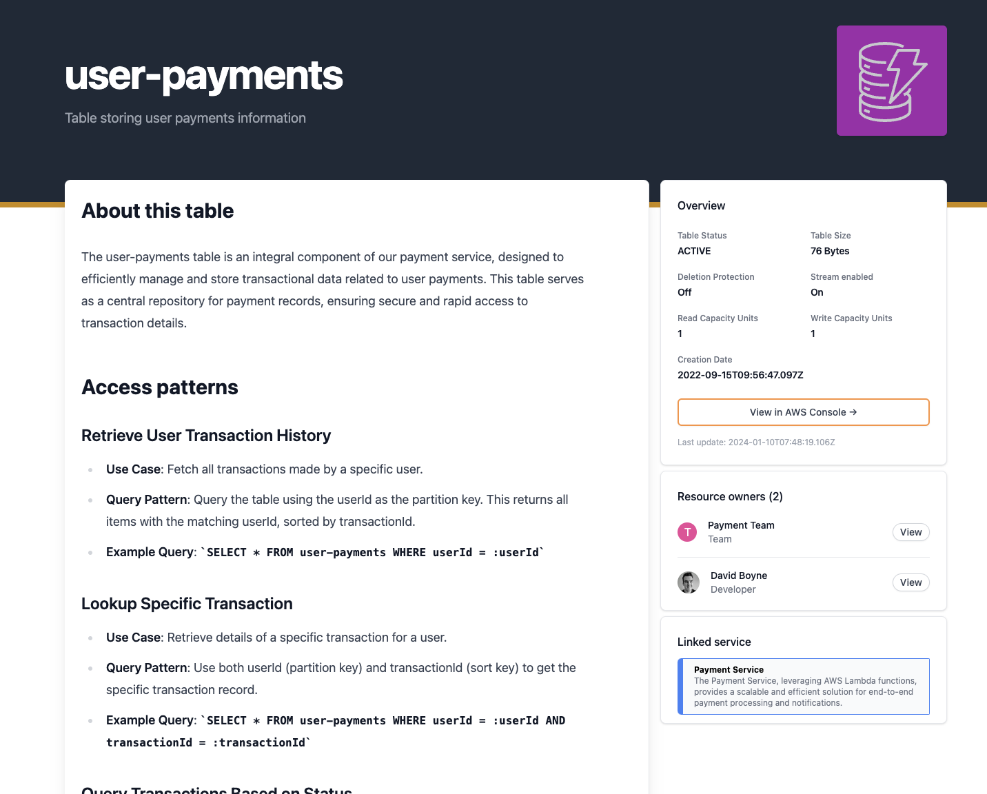 DynamoDB Example